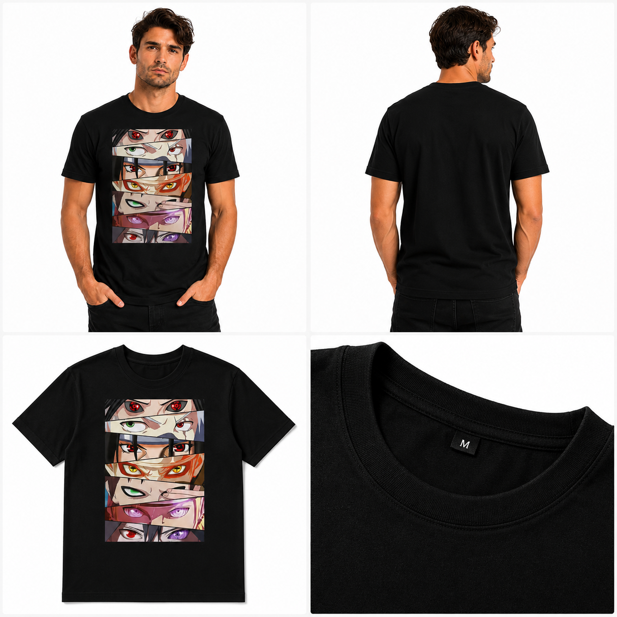 T-Shirt – Anime Panels Black Tee