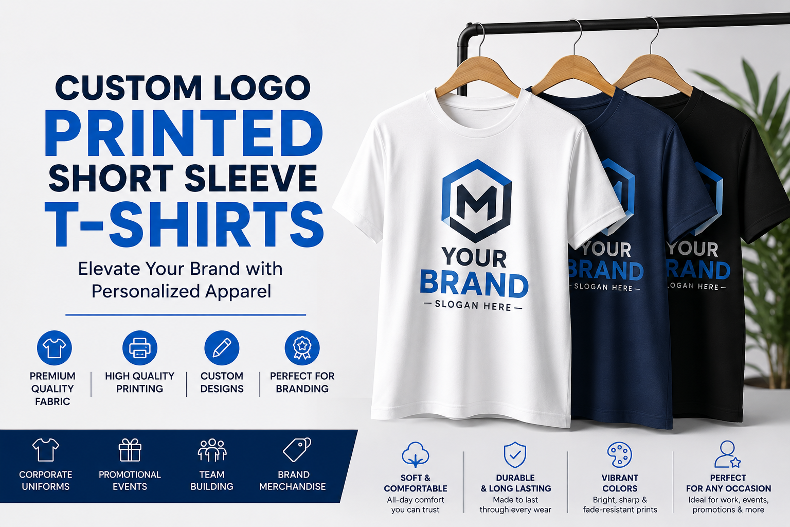 Custom Logo Printed Short Sleeve T-Shirts: Elevate Your Brand with Personalized Apparel