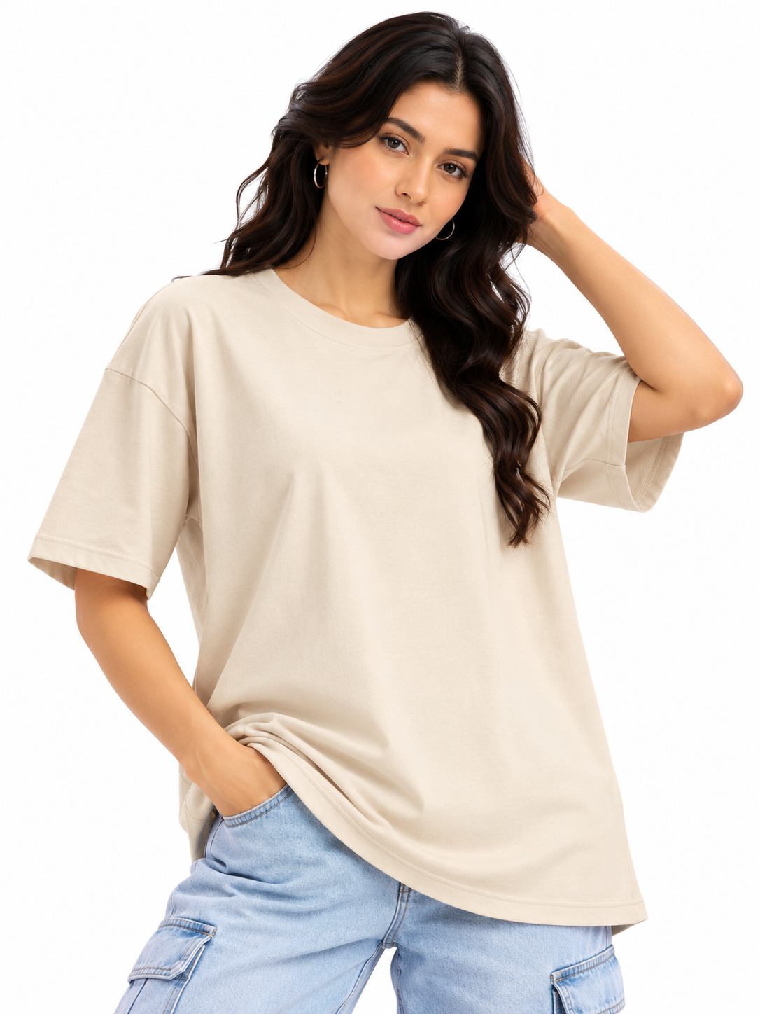 Oversize T-shirt-beige