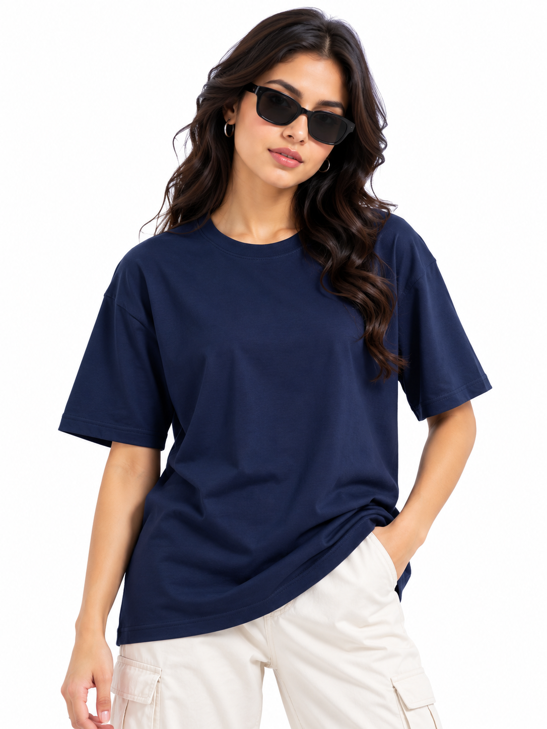 Oversize T-shirt-navy blue