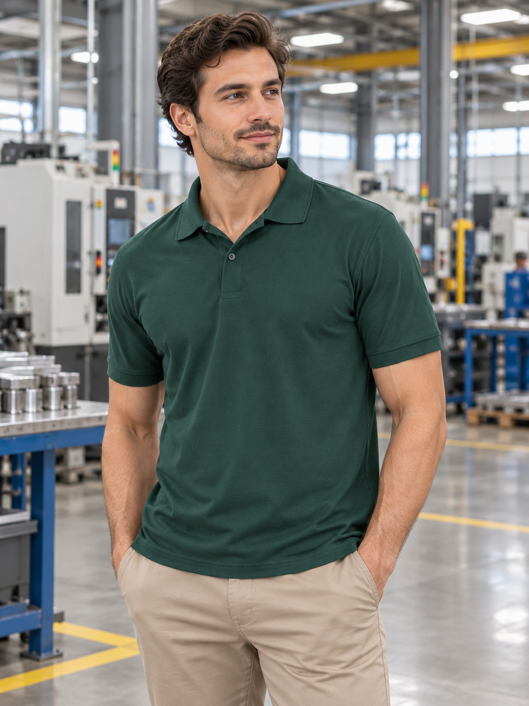 Polo (Polyester)- Bottle green